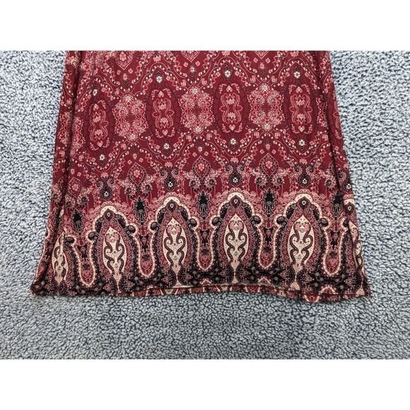 Style & Co. Paisley Boho Maxi Skirt Size XXL Pull On Elastic Waist Western Red - Picture 4 of 10